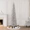 7ft. Pre-Lit Silver Tinsel Artificial Christmas Tree, Clear Lights